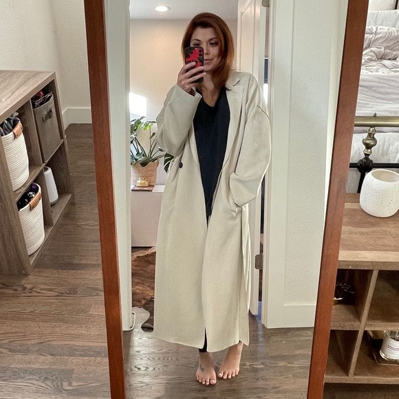 Zara Jackets & Blazers - Zara long cream color trench coat 🧥